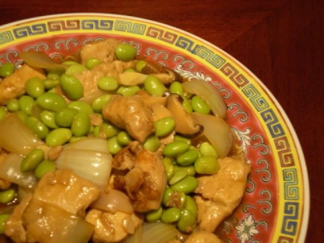 Chicken And Edamame With Shiitake Mushrooms Recipe | CDKitchen.com
