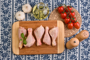 by chicken piece