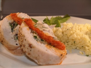 recipe for basil and mushroom stuffed pork