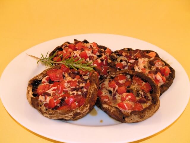 photo of Tomato & Olive-Stuffed Portobello Caps