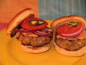recipe for jerk-seasoned pork burgers