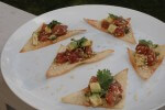 Ahi Tuna Tartare on Sesame Wonton Crisps