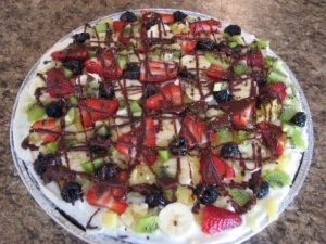 recipe for fruity brownie pizza
