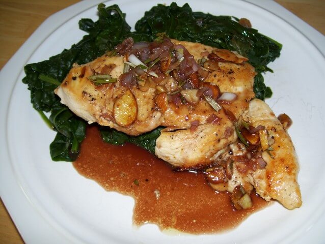 recipe for almond-dusted strawberry balsamic chicken breasts
