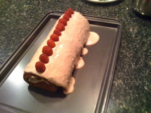 recipe for chocolate raspberry roll cake