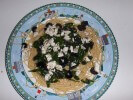 Pasta and Spinach With Feta Cheese And Olives
