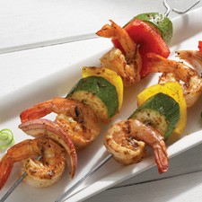 recipe for baja citrus marinated shrimp & vegetable kabobs