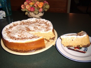 recipe for pumpkin cheesecake with sour cream topping