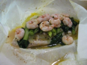 recipe for tilapia en papillote with asparagus & shrimp
