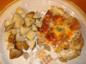 recipe for rosemary chicken with garlic mashed potatoes and asparagus in lemon tarragon butter