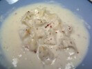 Shrimp With Cheese Tortellini In A Wine And Garlic Alfredo Sauce