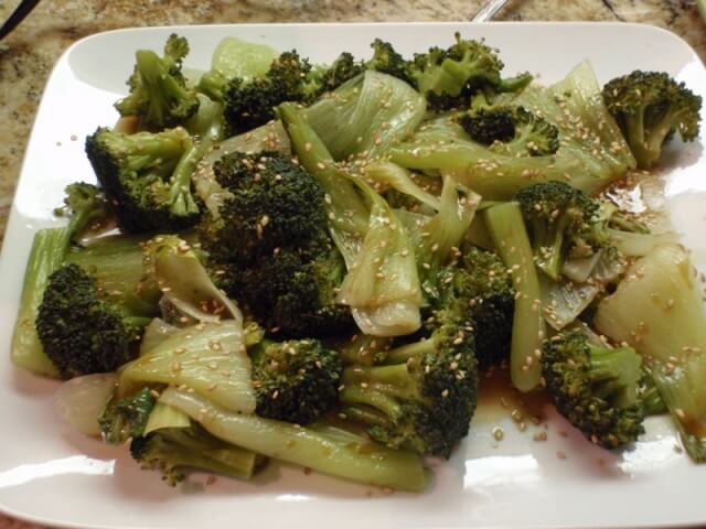 photo of Steamed Asian Greens With Honey Soy Sesame Dressing