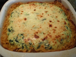 recipe for cheesy spinach pasta pie