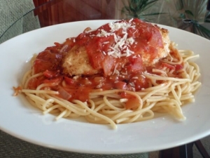 recipe for chicken parmesan with creamy tomato pasta