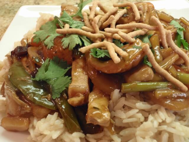 photo of Pork And Vegetable Stir-Fry Over Brown Rice