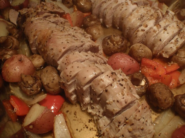 Pork Tenderloin Roasted With Vegetables Recipe