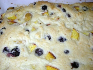 recipe for blueberry-peach pound cake