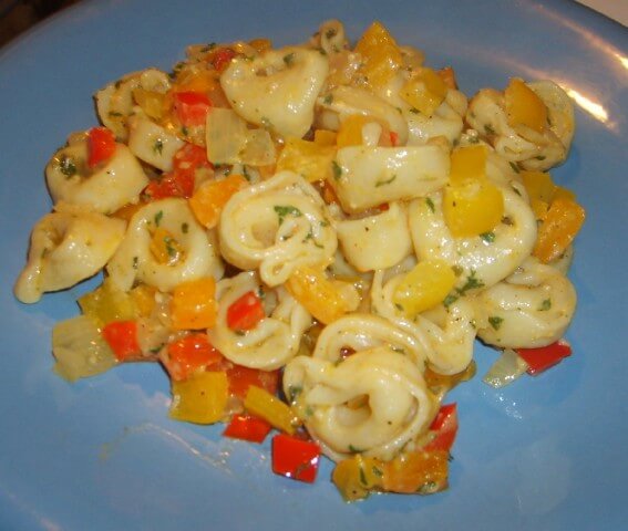 recipe for three-cheese tortellini and peppers