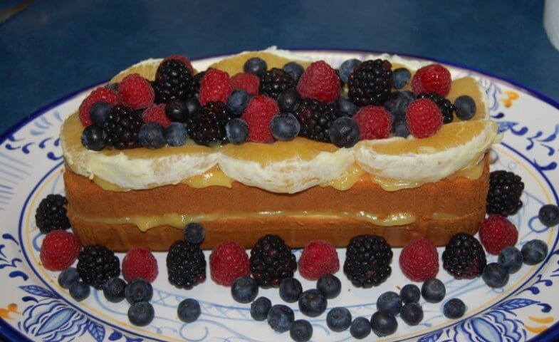 recipe for fruited orange-striped pound cake