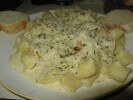 Imitation Crab Alfredo With Penne Pasta