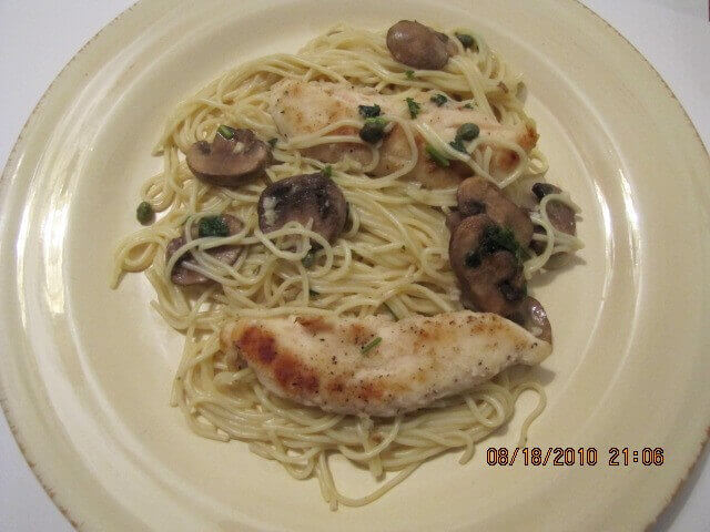 photo of Chicken Piccata With Pasta And Mushrooms