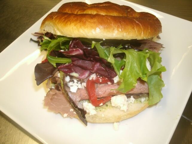 recipe for pesto beef sandwich