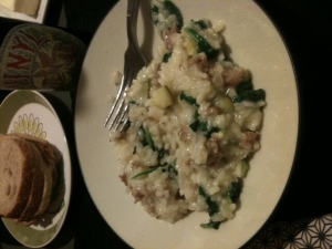 recipe for sausage and vegetable risotto