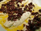 Baked Sole With Sundried Tomatoes And Kalamata Olives
