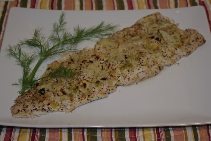 recipe for broiled white fish with lime pepper and fennel