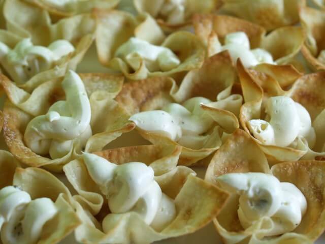 photo of Won Ton Cups With Whipped Cheese And Roasted Pepper
