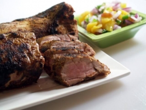 recipe for grilled pork tenderloin with peach salsa