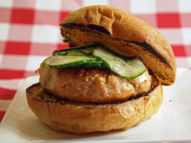 photo of Salmon Burgers With Quick Soy Cucumbers