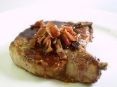 view the recipe for Browned Pork Chops With Bacon And Bourbon-Molasses Glaze