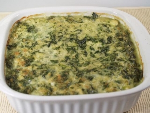 recipe for cauliflower and broccoli flan with spinach bechamel