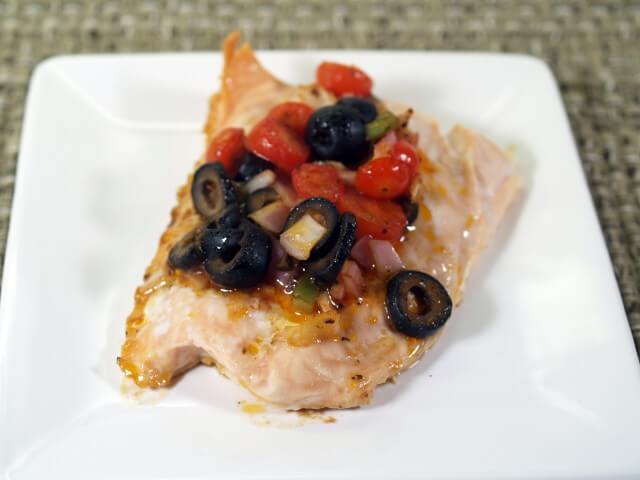 Baked Salmon With Black Olive Salsa Recipe | CDKitchen.com