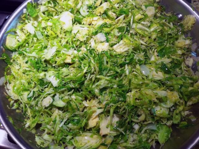 recipe for shredded brussels sprouts sauteed with sweet onions