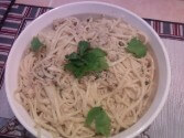 Garlic Salmon Linguine