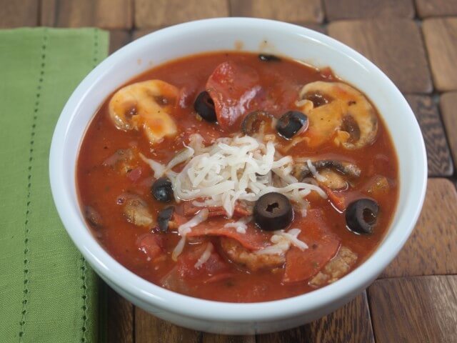 Crockpot Pizza Soup - Family Fresh Meals