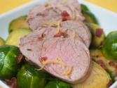 view the recipe for Pan-Seared Pork Tenderloin With Brussels Sprouts