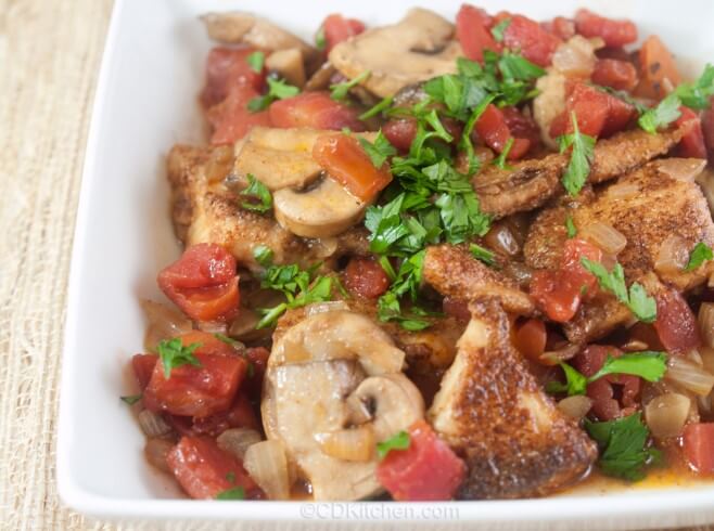 photo of Beer-Braised Tilapia With Mushrooms And Tomatoes