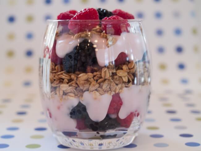 Yogurt, Fresh Fruit, and Granola Parfait Recipe | CDKitchen.com