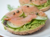 Avocado And Salmon Bagels