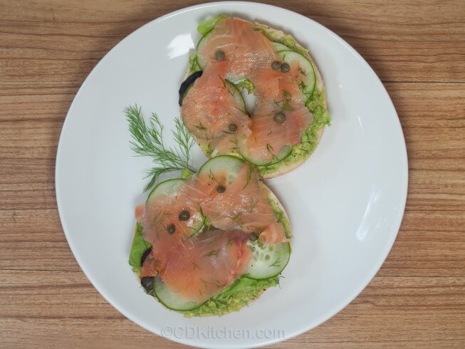 Smoked Salmon Avocado Cream Cheese Bagel Recipe - Food Fanatic