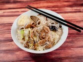 Rice Stick Noodles With Exotic Mushrooms