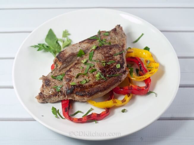 photo of Herb Steaks With Grilled Peppers
