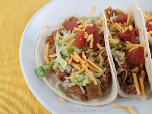 recipe for slow cooker beef, bean, and brown rice taco filling