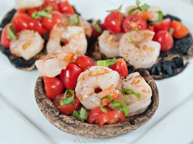 photo of Grilled Portobello Caps With Shrimp