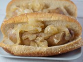 Beer And Onion Simmered And Grilled Sausages