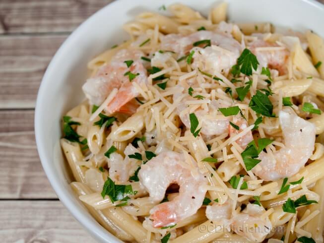 photo of Rigatoni and Shrimp with Garlic Cream Sauce