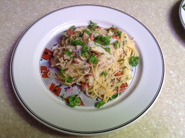 Crab Scampi with Angel Hair Pasta